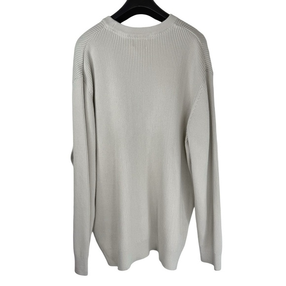NWOT H&M Relaxed Fit Heavy Quality Men's Bone Color Oversized Ribbed Sweater L - Picture 6 of 6